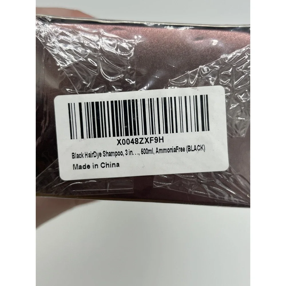 FVSHIP 3-in-1 Natural & Easy Color Shampoo Hair Dye Black 500ml Grey‎ Hair